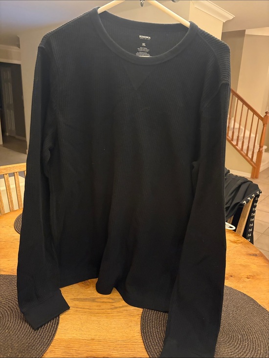 Sonoma Other - Sonoma Black Waffle-Knit Long Sleeve Thermal Shirt